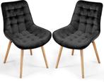 Eetkamerstoelen - Set van 2 - Fluweel - Zwart - MIADOMODO®, Verzenden, Nieuw