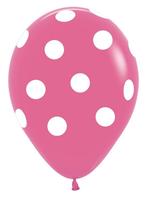 Ballonnen Polka Dots Fuchsia 30cm 25st, Verzenden