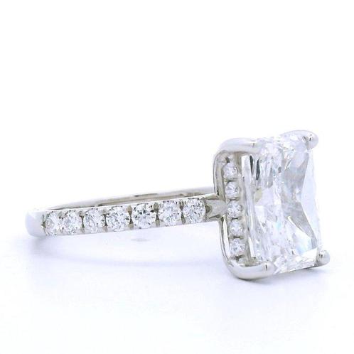 Zonder Minimumprijs - Ring Platina - 3.56ct. tw. Diamant, Handtassen en Accessoires, Ringen