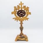 Reliquaire avec multi-relique - Laiton - 1850-1900, Antiquités & Art