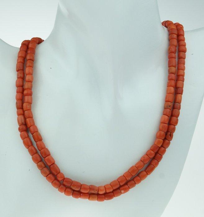 Ketting - 14 karaat Geel goud Bloedkoraal - Fraai gouden, Handtassen en Accessoires, Antieke sieraden