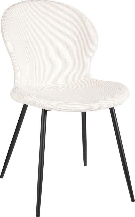 2dekans | Mica Decorations Max Eetkamerstoel - Velvet - Off, Huis en Inrichting, Stoelen, Ophalen of Verzenden