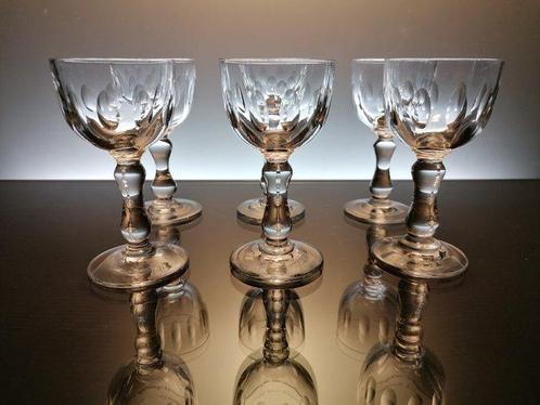 Val Saint Lambert - Service à liqueur (6) - liqueur glasses, Antiquités & Art, Antiquités | Verre & Cristal