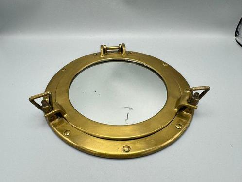 Hublot - Cuivre, Laiton, miroir - Jolie porte-volet miroir, Antiek en Kunst, Curiosa en Brocante