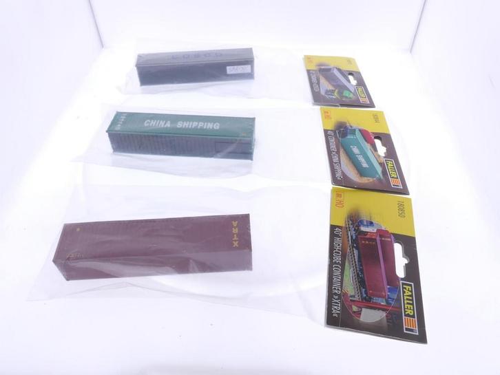 Schaal H0 Faller containers set 3 met 180844, 180845 & 18..., Hobby en Vrije tijd, Modelbouw | Overige, Zo goed als nieuw, Ophalen of Verzenden