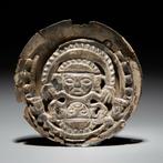 Chimú, Peru. Zilver Oorwarmer. 1200-1400 n.Chr. 6,1 cm