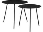 Mica Decorations Pontus Bijzettafel - Set van 2 - H45 x Ø55, Huis en Inrichting, Tafels | Bijzettafels, Verzenden, Nieuw