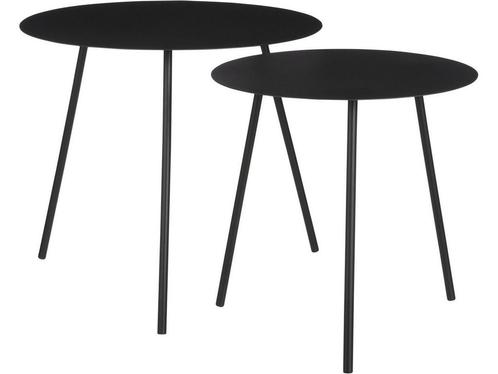Mica Decorations Pontus Bijzettafel - Set van 2 - H45 x Ø55, Huis en Inrichting, Tafels | Bijzettafels, Nieuw, Verzenden