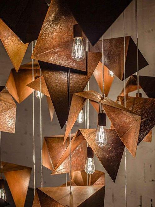 Gie El - Kroonluchter - Staal - Kroonluchter VOGEL 20 roest, Antiek en Kunst, Antiek | Verlichting