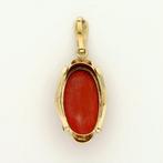 Pendentif - 14 carats Or jaune Corail rouge, Bijoux, Sacs & Beauté, Bijoux anciens