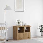 vidaXL Bijzetkast 2 pcs artisanaal eikenkleurig 41 x 37 x 67, Verzenden, Nieuw