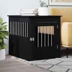 vidaXL Hondenbench 64,5x80x71 cm bewerkt hout zwart, Dieren en Toebehoren, Hondenhokken, Verzenden, Nieuw