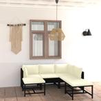 vidaXL 7-delige Loungeset met kussens poly rattan zwart, Tuin en Terras, Verzenden, Nieuw, Loungeset