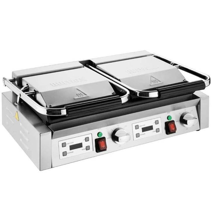 Contact-/Paninigrill | BISTRO | Dubbel | Glad/Gegroefd, Zakelijke goederen, Horeca | Keukenapparatuur, Nieuw in verpakking, Verzenden