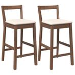 Bruine Houten Barkrukken 2 Stuks | OP = OP | Unieke Kans, Huis en Inrichting, Verzenden, 60 tot 90 cm, Nieuw, Hout