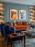 Gino Cenedese, Vetro di Murano - Lamp - Oranje en turquoise, Antiquités & Art