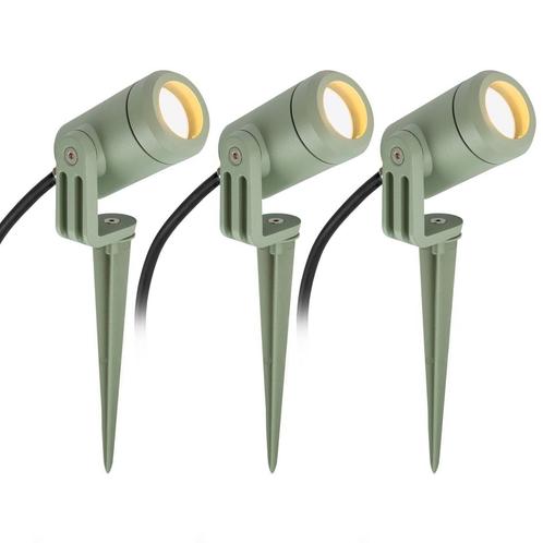 Tuinspots 3x Mini LED Spike Tuinspot Groen, Tuin en Terras, Buitenverlichting, Led, Minder dan 50 watt, Nieuw, Overige materialen