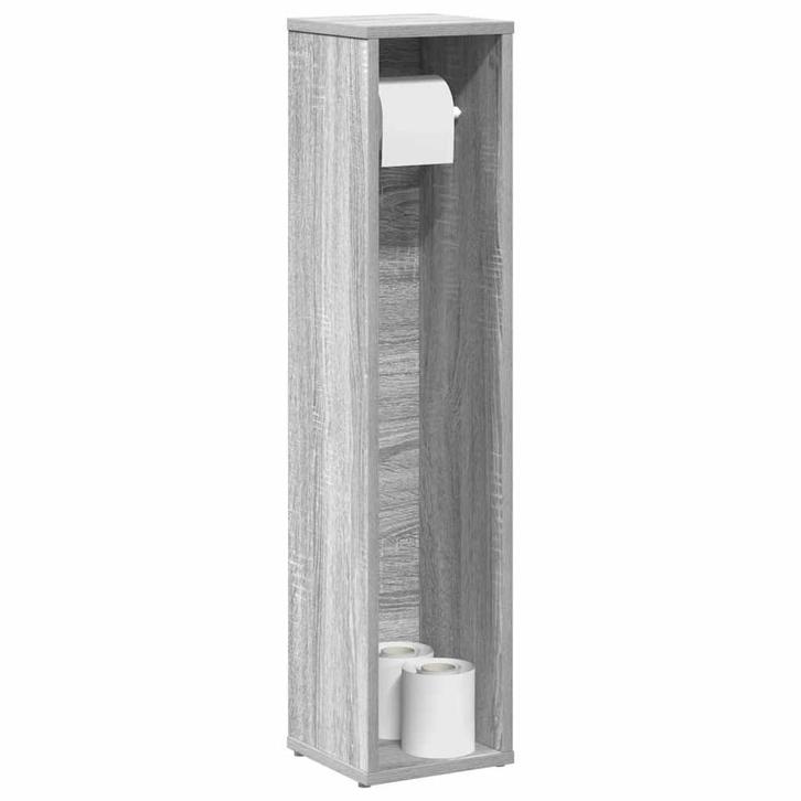 vidaXL Badkamerkast met rolhouder grijs Sonoma 20,5x20x90 cm, Huis en Inrichting, Badkamer | Badkamermeubels, Nieuw, Verzenden