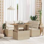 vidaXL Tuin Eettafel Set 5 pcs Beige en Crème 100 x 55 x 73, Verzenden, Nieuw