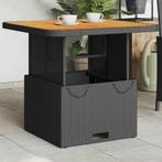 vidaXL Tuintafel 80x80x71 cm poly rattan en acaciahout zwart, Tuin en Terras, Tuintafels, Verzenden, Nieuw