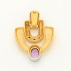 Hanger - 18 karaat Geel goud Amethist - Diamant