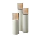 TM Luxe Windlicht op pilaar creme/bruine glas 3 delig: H90 +, Verzenden, Nieuw