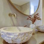 Waskom Natuursteen W01 Marmo Cream 40x40x15 cm, Ophalen of Verzenden, Nieuw, Overige typen