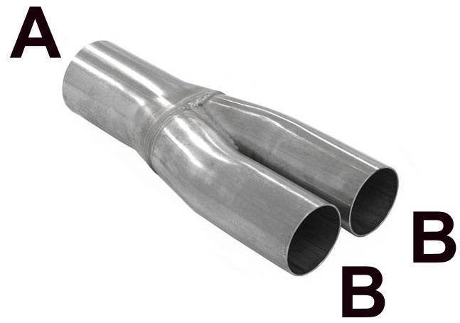 Y buis A= 76 mm, B= 63,5 mm Universeel RVS T-X-Y buizen, Auto-onderdelen, Uitlaatsystemen, Nieuw, Verzenden
