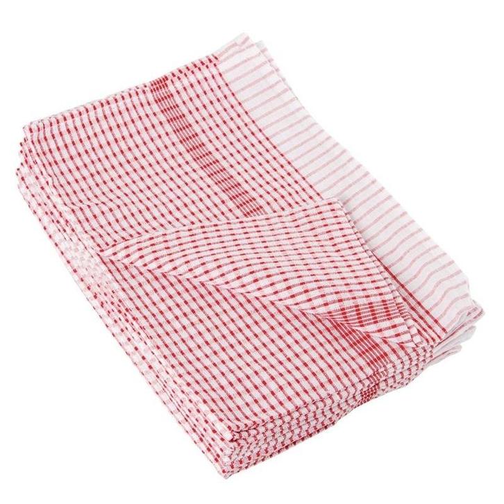 Theedoek wonderdry polyester/katoen rood | 10 stuks |, Articles professionnels, Horeca | Équipement de cuisine, Envoi