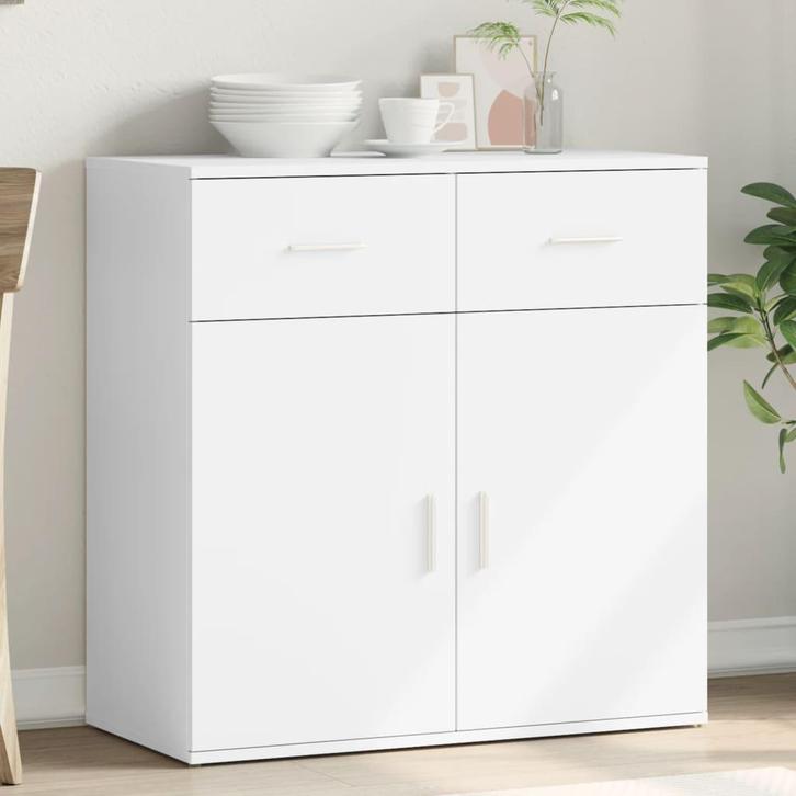 vidaXL Dressoir 79x38x80 cm bewerkt hout wit, Huis en Inrichting, Kasten | Dressoirs, Nieuw, Verzenden