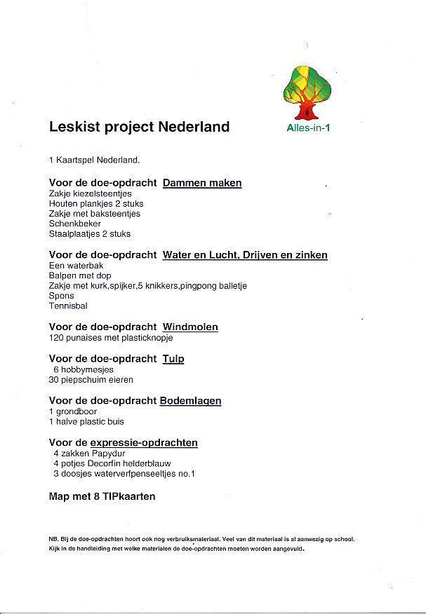 Alles-in-1 Leskist Project Nederland voor 60 leerlingen (inc, Boeken, Schoolboeken, Verzenden