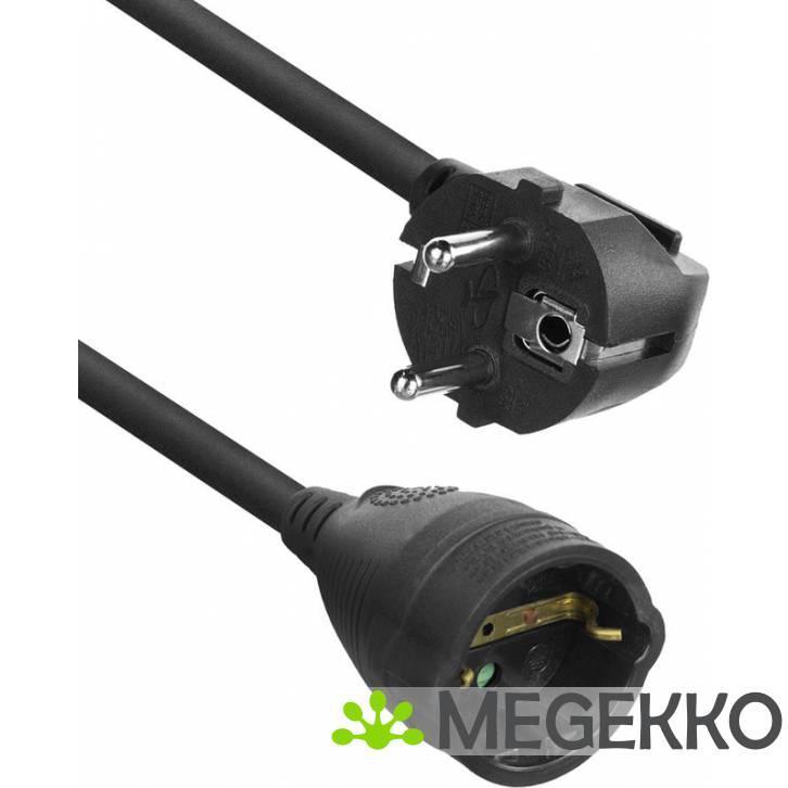 ACT Netsnoer verlengkabel CEE 7/7 male (haaks) - CEE 7/7, Computers en Software, Pc- en Netwerkkabels, Nieuw, Verzenden