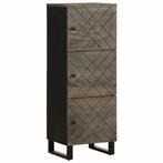 vidaXL Hoge kast 40x33x110 cm massief mangohout zwart, Huis en Inrichting, Verzenden, Nieuw