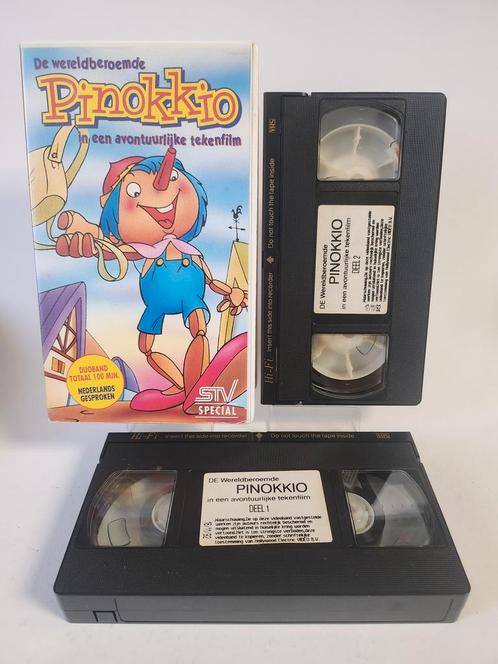 Pinokkio in een Avontuurlijke Tekenfilm Deel 1 & 2 VHS Kids, Cd's en Dvd's, VHS | Kinderen en Jeugd, Zo goed als nieuw, Ophalen of Verzenden