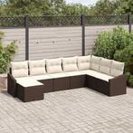 vidaXL Tuinbank Set 8 pcs Bruin Poly rattan, Tuin en Terras, Verzenden, Nieuw