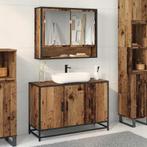 vidaXL Wastafel kabinet voor de badkamer Oud hout 90 x 33 x, Verzenden, Nieuw