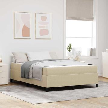vidaXL Bedframe Lichtgroen Grijs 140 x 200 cm Katoenen stof, Verzenden