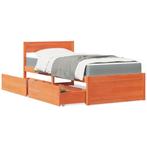 vidaXL Bed met lades en matras massief grenenhout wasbruin, Huis en Inrichting, Slaapkamer | Bedden, Verzenden, Nieuw