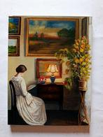 A. Della Valle (XX), da Carl Vilhelm - Interno con dama, Antiek en Kunst