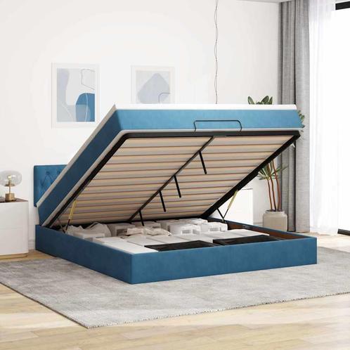 vidaXL Ottoman bed met matras 160x200cm fluweel donkerblauw, Huis en Inrichting, Slaapkamer | Bedden, Nieuw, Verzenden
