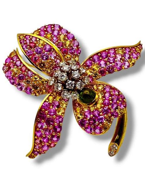 Broche - 18 karaat Geel goud, Jean Vitau Verbazingwekkende, Handtassen en Accessoires, Antieke sieraden