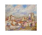 Impressionist School (XX) - Soft landscape with houses, Antiek en Kunst