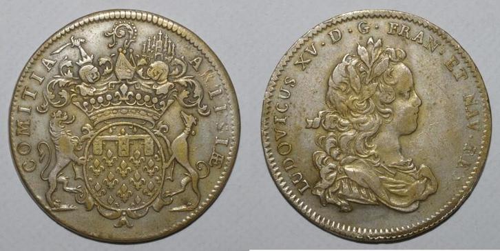 Etats Dartois Louis Xv Rare A/ Ludovicus Xv De Fran Et..., Postzegels en Munten, Penningen en Medailles, Verzenden