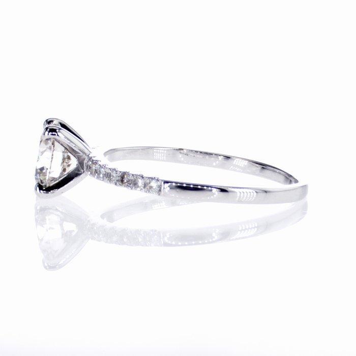 Zonder Minimumprijs - Verlovingsring - 14 karaat Witgoud -, Handtassen en Accessoires, Antieke sieraden