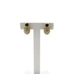 Gouden oorclips met saffier en diamanten; Ca. 1,00 ct., Gebruikt, Overige kleuren, Ophalen of Verzenden, Met edelsteen