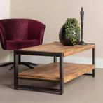 Salontafel Mangohout Britt 110 Dubbele Laag cm, Huis en Inrichting, Tafels | Salontafels, 100 tot 150 cm, Verzenden, Nieuw, 50 tot 100 cm