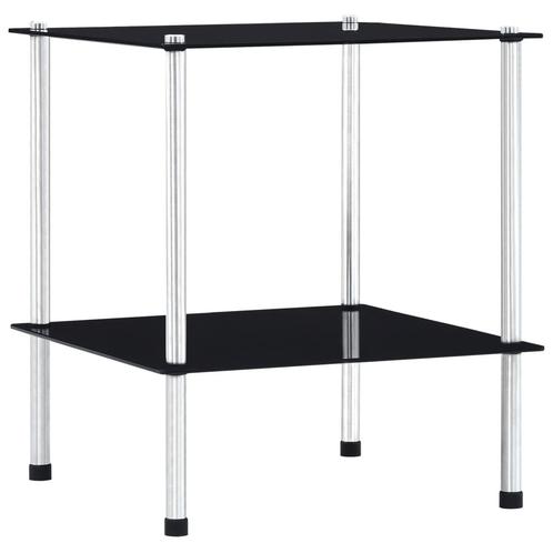 vidaXL Kastje 2-laags 40x40x47 cm gehard glas zwart, Huis en Inrichting, Kasten | Boekenkasten, Nieuw, Verzenden