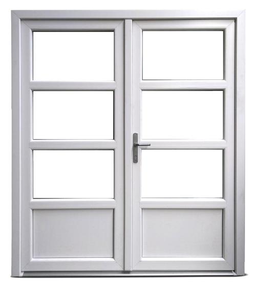 Dubbele deur wit Basic Plus b150 x 204 cm, Doe-het-zelf en Bouw, Deuren en Vliegenramen, Nieuw, Glas, Kunststof, Metaal, Buitendeur