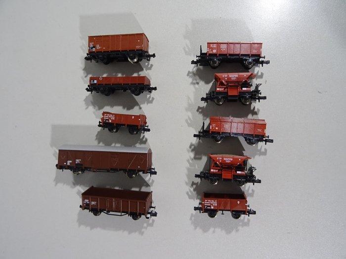 Fleischmann, Trix N - Treinset (10) - 10 goederentreinwagen, Hobby & Loisirs créatifs, Trains miniatures | Échelle N