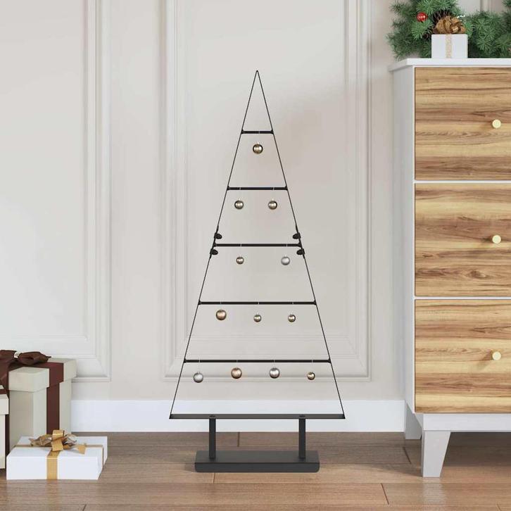 vidaXL Metalen kerstboom met standaard Zwart 90 cm Staal, Diversen, Kerst, Nieuw, Verzenden